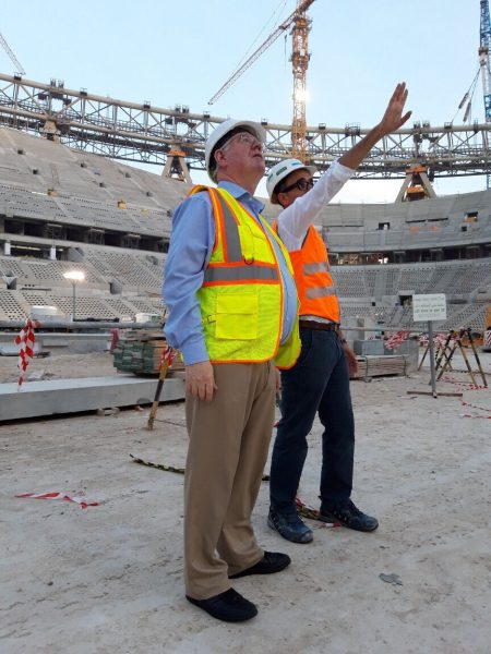 Visit to Lusail Stadium construction site and the labour accommodation